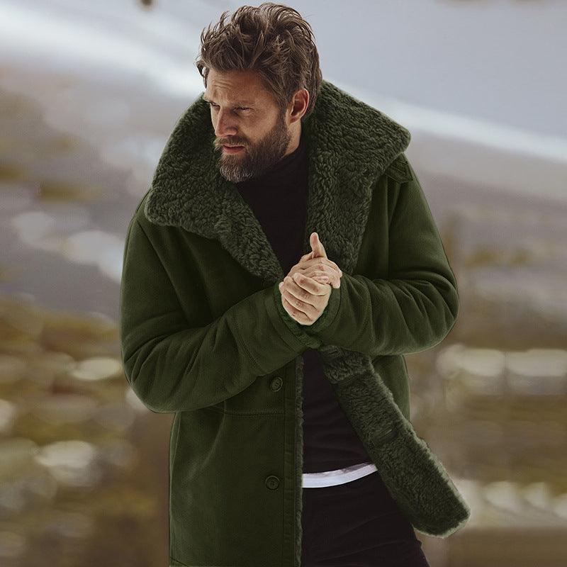 Exclusive Winter Men's Coat — Army Green — Size 3XL — Lifestyle View