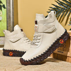 Exclusive Winter Warm Lace Up Plush Ankle Boots — Beige Cotton — Size Size35 — Alternate View 8