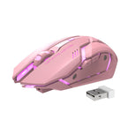Exclusive Wireless Charging Silent Gaming Mouse Machinery — 2.4G black — Back View