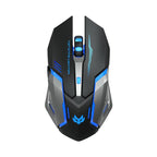 Exclusive Wireless Charging Silent Gaming Mouse Machinery — 2.4G black — Lifestyle View
