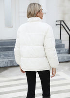 Exclusive Women Casual Windproof Down Cotton Coat — Black — Size L — Alternate View 8
