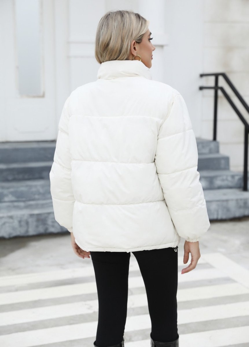 Exclusive Women Casual Windproof Down Cotton Coat — Black — Size L — Alternate View 8