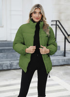 Exclusive Women Casual Windproof Down Cotton Coat — Black — Size L — Alternate View 12