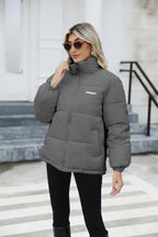 Exclusive Women Casual Windproof Down Cotton Coat — Black — Size L — Alternate View 9