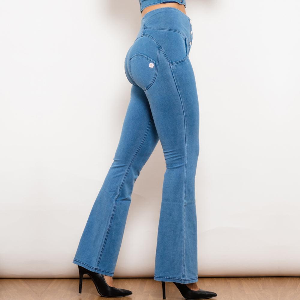 Exclusive Women’s High Waist Flare Jeans | Retro & Flattering — L — Lifestyle View