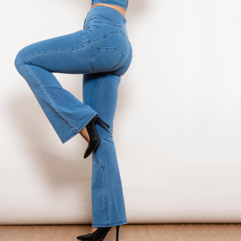 Exclusive Women’s High Waist Flare Jeans | Retro & Flattering — L — Alternate View 7