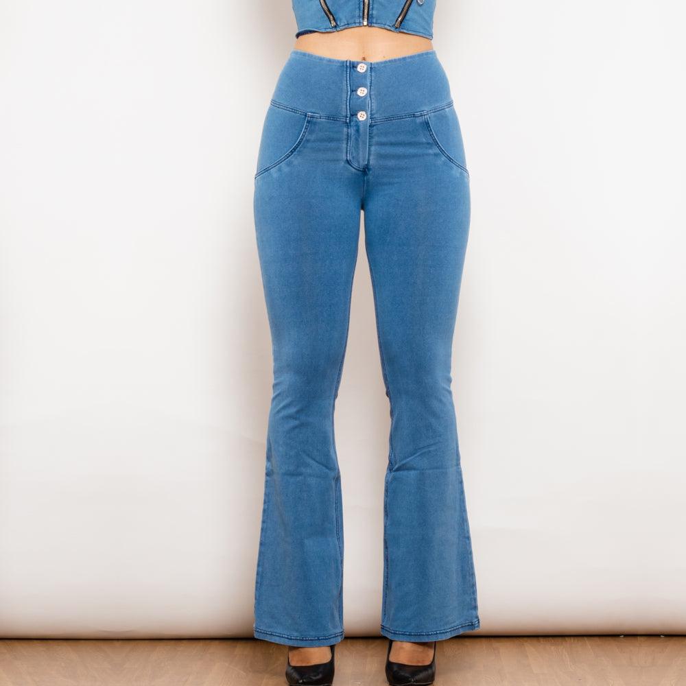Exclusive Women’s High Waist Flare Jeans | Retro & Flattering — L — Alternate View 10
