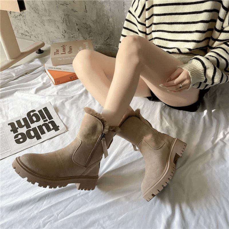 Exclusive Women Non-Slip Winter Shoes | Warm Fur Lined Boots — Black — Size Size35 — Alternate View 15
