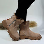 Exclusive Women Non-Slip Winter Shoes | Warm Fur Lined Boots — Black — Size Size35 — Side View