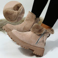 Exclusive Women Non-Slip Winter Shoes | Warm Fur Lined Boots — Black — Size Size35 — Front View