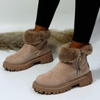 Exclusive Women Non-Slip Winter Shoes | Warm Fur Lined Boots — Black — Size Size35 — Detail View