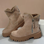 Exclusive Women Non-Slip Winter Shoes | Warm Fur Lined Boots — Black — Size Size35 — Lifestyle View