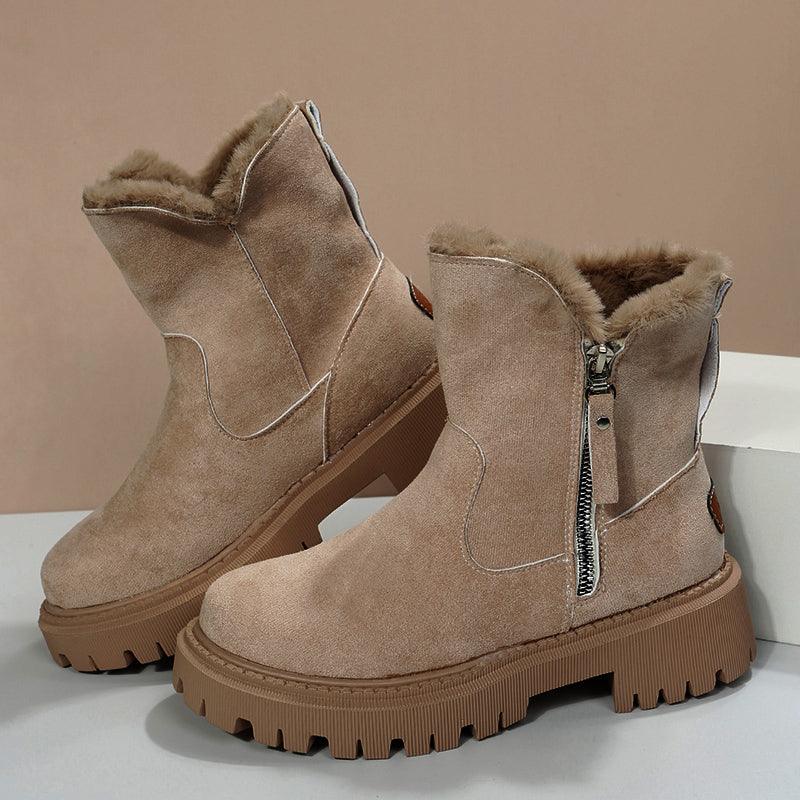 Exclusive Women Non-Slip Winter Shoes | Warm Fur Lined Boots — Black — Size Size35 — Lifestyle View