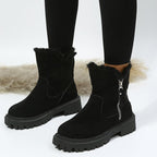Exclusive Women Non-Slip Winter Shoes | Warm Fur Lined Boots — Black — Size Size35 — Alternate View 8