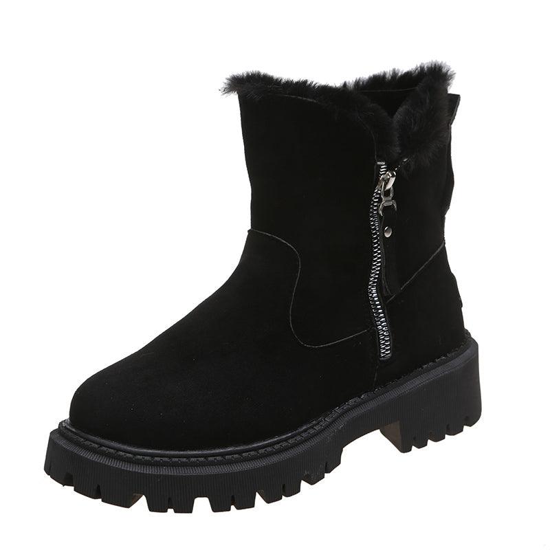 Exclusive Women Non-Slip Winter Shoes | Warm Fur Lined Boots — Black — Size Size35 — Alternate View 10