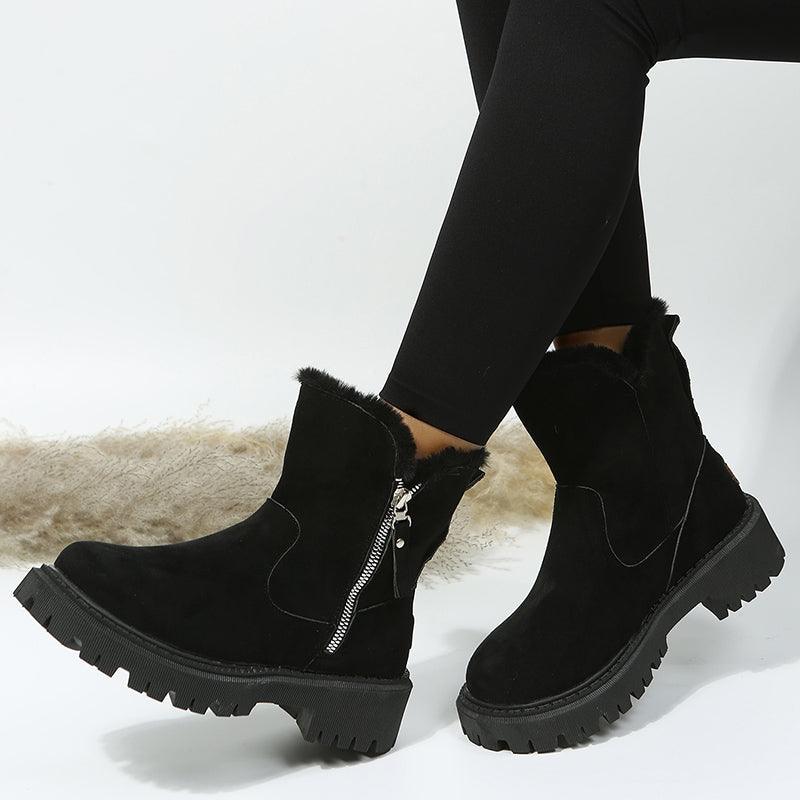Exclusive Women Non-Slip Winter Shoes | Warm Fur Lined Boots — Black — Size Size35 — Alternate View 9