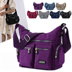 Exclusive Multiple Pockets Waterproof Crossbody Bags — Apricot — Front View