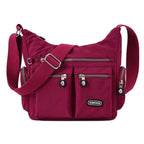 Exclusive Multiple Pockets Waterproof Crossbody Bags — Apricot — Top View