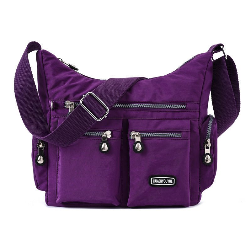 Exclusive Multiple Pockets Waterproof Crossbody Bags — Apricot — Back View