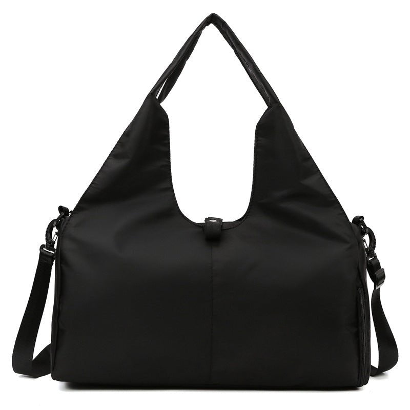Exclusive Women Yoga Bag | Sports Fitness Large Gym Mat Carrier — Black — Back View
