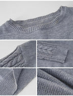 Exclusive Women's Fashionable Simple Round Neck Sweater — Beige — Size L — Alternate View 7