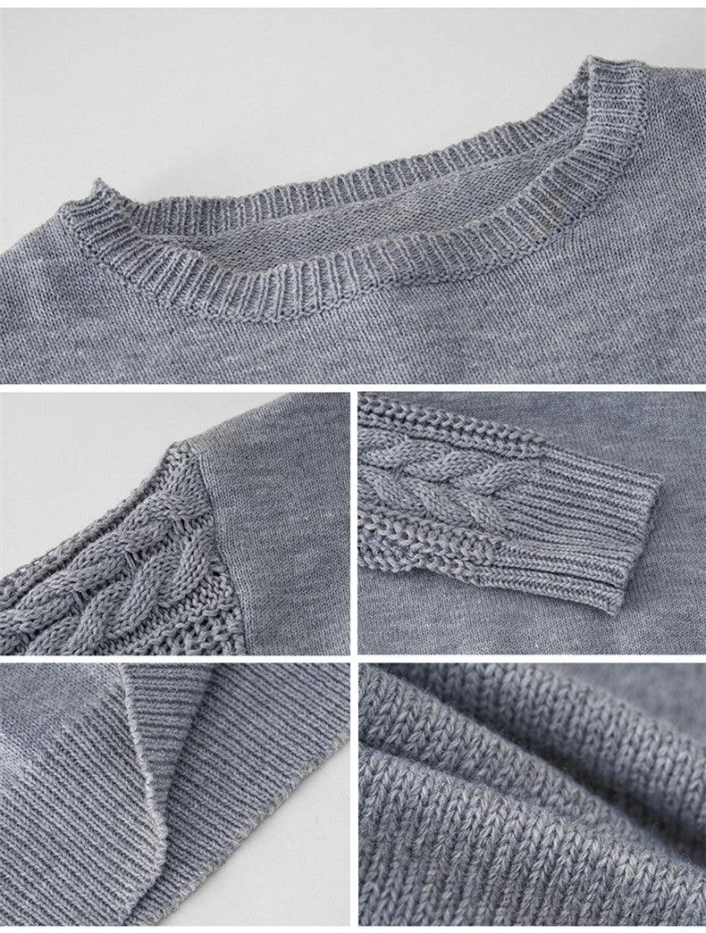 Exclusive Women's Fashionable Simple Round Neck Sweater — Beige — Size L — Alternate View 7