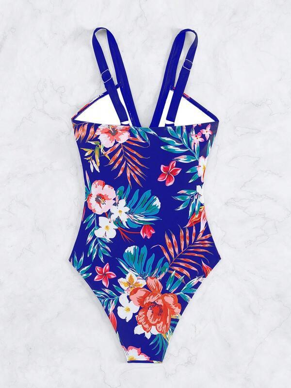 Exclusive Women's Floral Bikini One-piece Swimsuit — Black — Size L — Alternate View 13