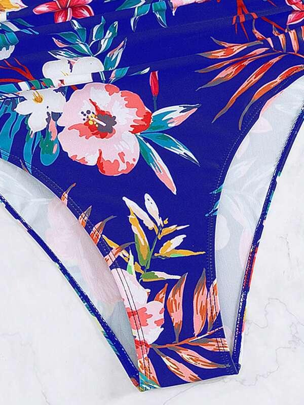 Exclusive Women's Floral Bikini One-piece Swimsuit — Black — Size L — Alternate View 12