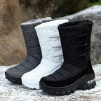 Exclusive Women's Velvet High-Top Snow Boots — Black — Size 35 — Front View