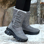 Exclusive Women's Velvet High-Top Snow Boots — Black — Size 35 — Back View
