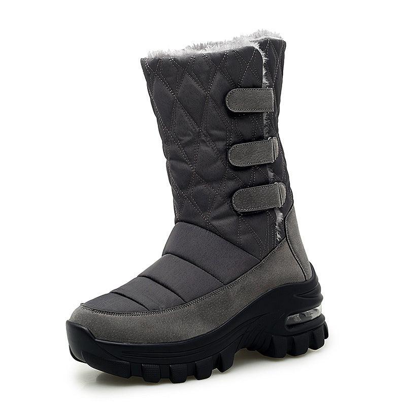 Exclusive Women's Velvet High-Top Snow Boots — Black — Size 35 — Detail View
