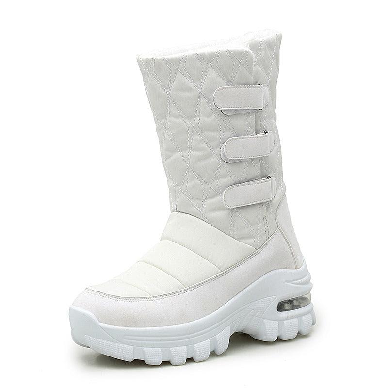 Exclusive Women's Velvet High-Top Snow Boots — Black — Size 35 — Lifestyle View