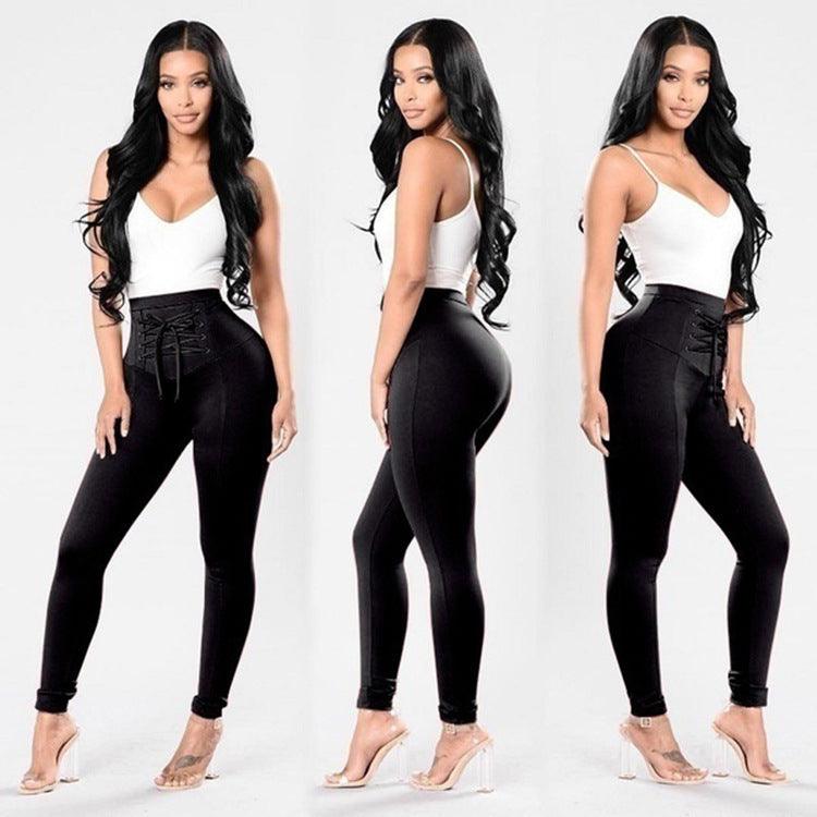 Exclusive Women's Plus Size Pure Color Cotton Trousers — Black — Size 2XL — Alternate View 10
