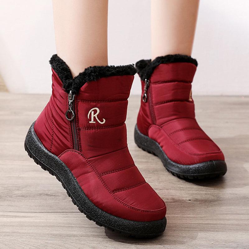 Exclusive Women's Winter Shoes Thickened Waterproof — Black — Size 35 — Front View