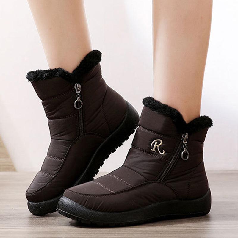 Exclusive Women's Winter Shoes Thickened Waterproof — Black — Size 35 — Lifestyle View