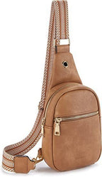 Exclusive Women's Small Shoulder Bag Leather Crossbody Bag — Amber — Size 20to35L — Back View