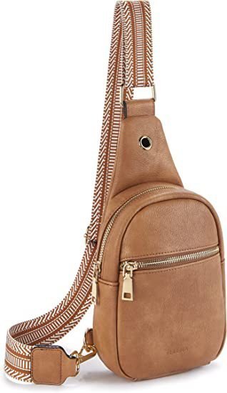 Exclusive Women's Small Shoulder Bag Leather Crossbody Bag — Amber — Size 20to35L — Back View