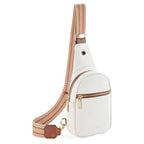 Exclusive Women's Small Shoulder Bag Leather Crossbody Bag — Amber — Size 20to35L — Detail View