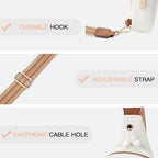 Exclusive Women's Small Shoulder Bag Leather Crossbody Bag — Amber — Size 20to35L — Top View