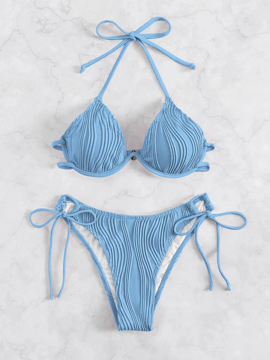 Exclusive Women's Split Sexy Bikini Swimsuit With Steel Bracket — Apricot — Size L — Alternate View 13