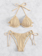 Exclusive Women's Split Sexy Bikini Swimsuit With Steel Bracket — Apricot — Size L — Alternate View 8