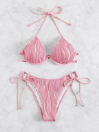 Exclusive Women's Split Sexy Bikini Swimsuit With Steel Bracket — Apricot — Size L — Alternate View 10