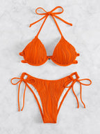 Exclusive Women's Split Sexy Bikini Swimsuit With Steel Bracket — Apricot — Size L — Alternate View 12