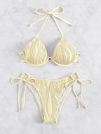 Exclusive Women's Split Sexy Bikini Swimsuit With Steel Bracket — Apricot — Size L — Alternate View 11