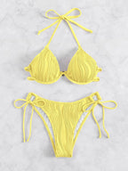Exclusive Women's Split Sexy Bikini Swimsuit With Steel Bracket — Apricot — Size L — Alternate View 9