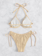 Exclusive Women's Split Sexy Bikini Swimsuit With Steel Bracket — Apricot — Size L — Alternate View 15