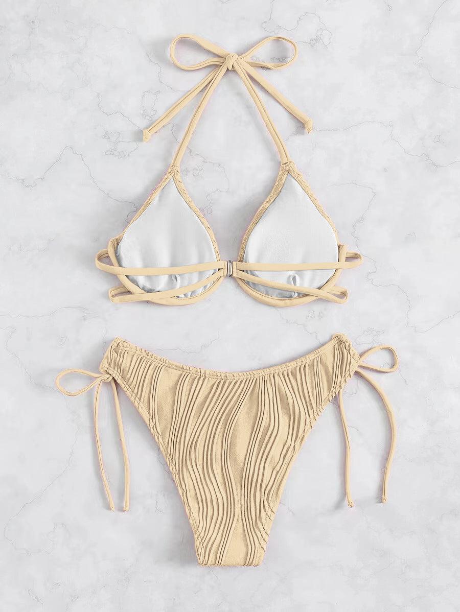 Exclusive Women's Split Sexy Bikini Swimsuit With Steel Bracket — Apricot — Size L — Alternate View 15