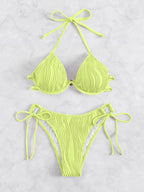 Exclusive Women's Split Sexy Bikini Swimsuit With Steel Bracket — Apricot — Size L — Alternate View 14