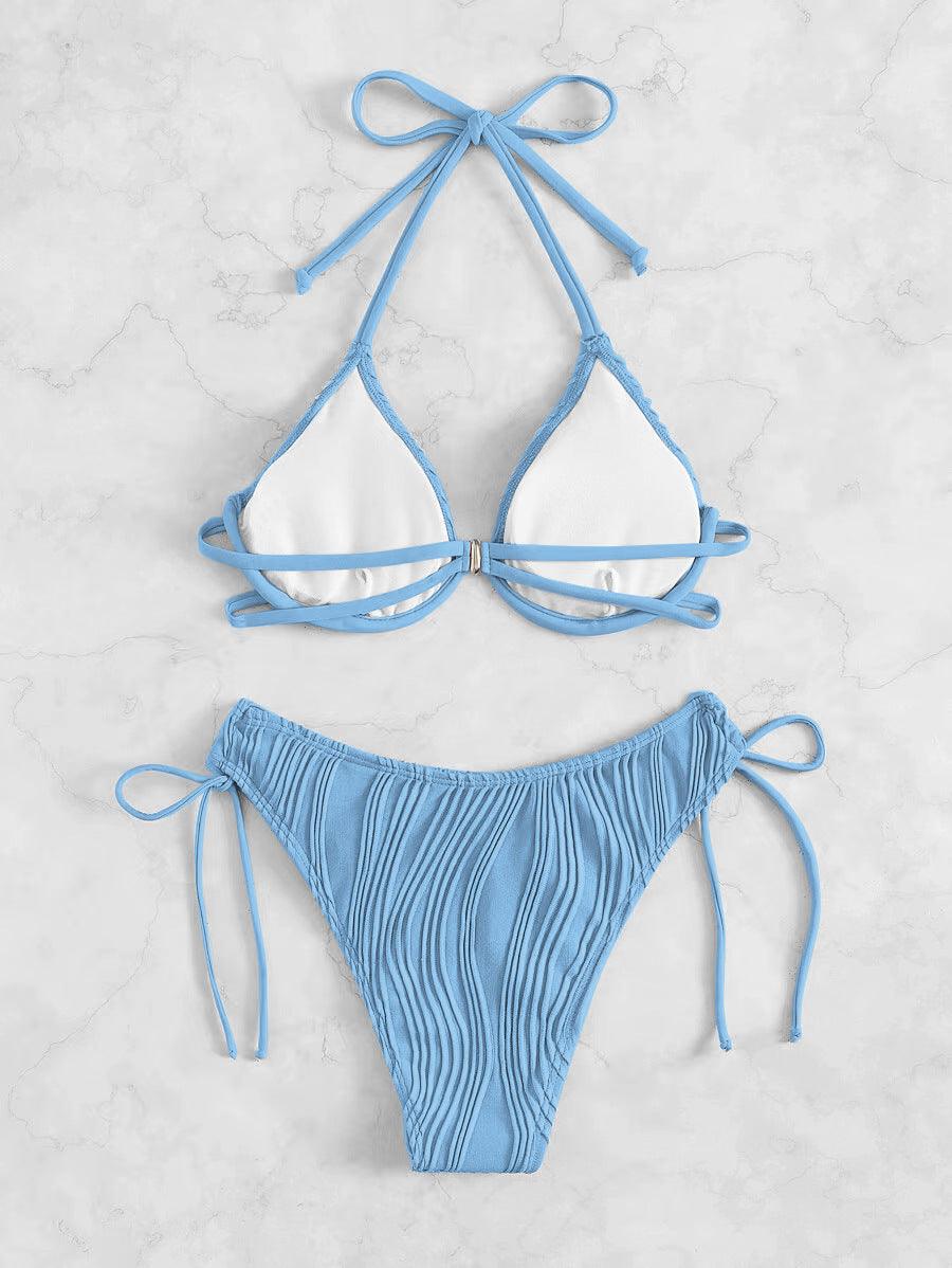 Exclusive Women's Split Sexy Bikini Swimsuit With Steel Bracket — Apricot — Size L — Alternate View 16