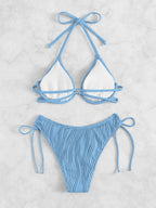 Exclusive Women's Split Sexy Bikini Swimsuit With Steel Bracket — Apricot — Size L — Alternate View 16